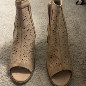 Peep toe booties